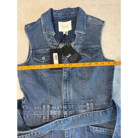 Anthropologie PAIGE Kelsee Sleeveless Mini Dress Sz 4 Light Denim NWT - Picture 9 of 10